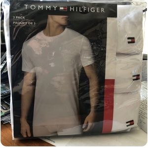 Tommy Hilfiger Mens Undershirts Pack Of 3 Slim Fit V-Neck Short Sleeve Shirts Xl